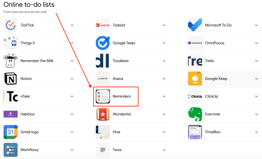 google search results for online to-do list tool.